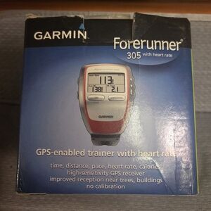 garmin Forerunner 305 GPS Watch - Silver and Red Accent